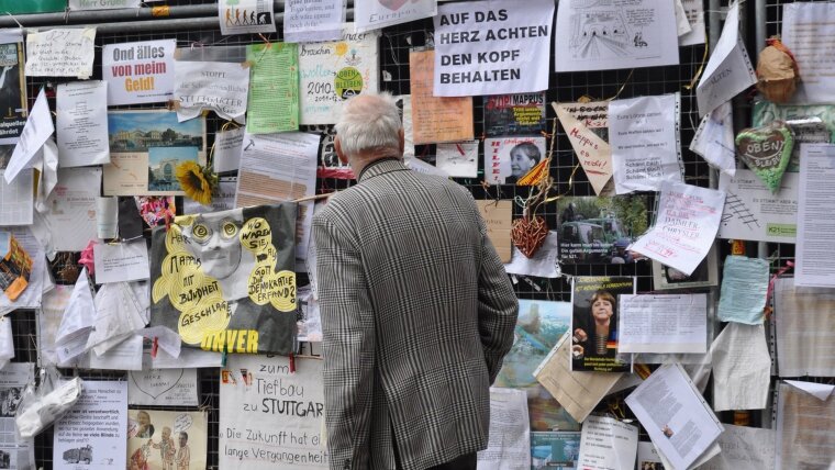 Wall of protest against Stuttgart 21, 2010