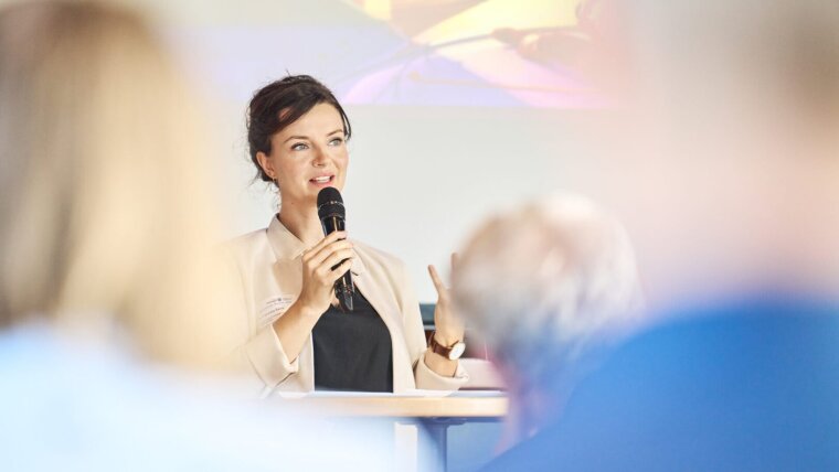 Franziska Sandt speaks during the panel “COP27 and Thuringia“